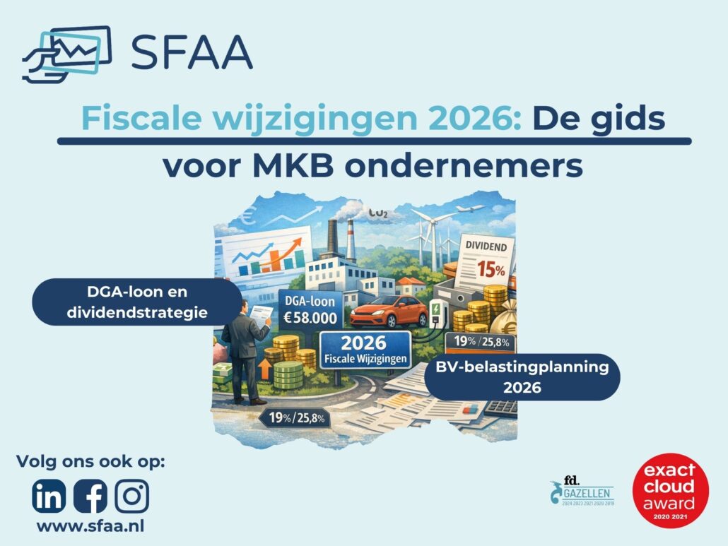 Fiscale wijzigingen 2026 BV: gids voor MKB-ondernemers met focus op DGA-loon €58.000, dividendstrategie en BV-belastingplanning.